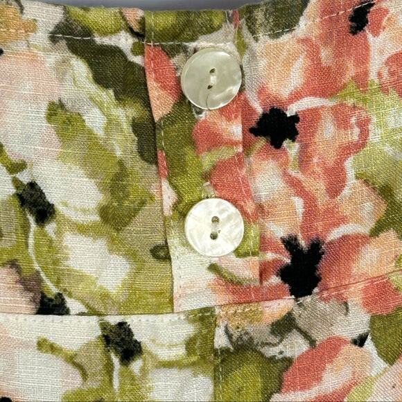 J. Jill Love Linen Floral Print Sleeveless Shift Dress Shrimp Size Petite Small - Picture 9 of 13